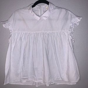 Forever 21 Blue & White Stripped blouse: size S